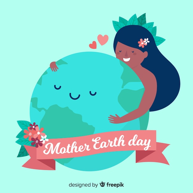 Free vector flat mother earth day background