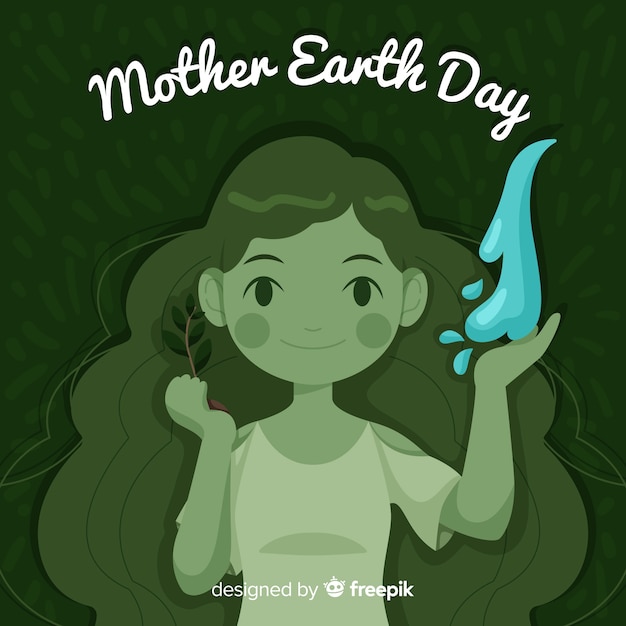 Flat mother earth day background