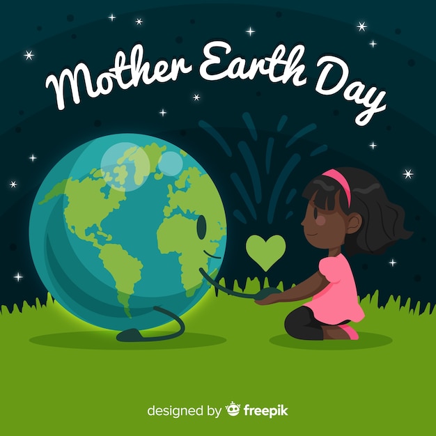 Flat mother earth day background