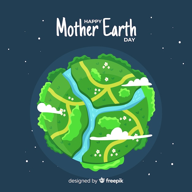 Flat mother earth day background