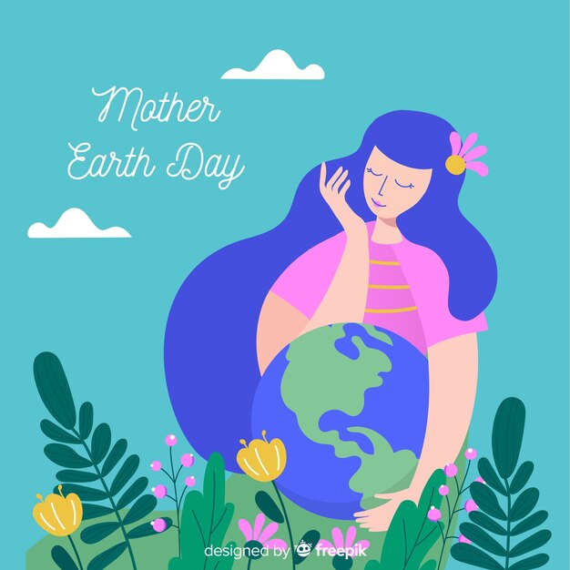 Flat mother earth day background