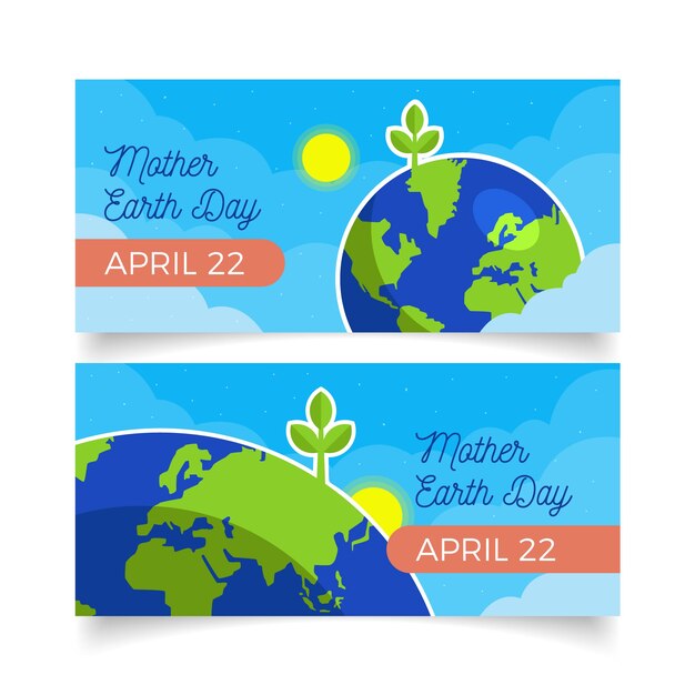 Free vector flat mother earth day banner