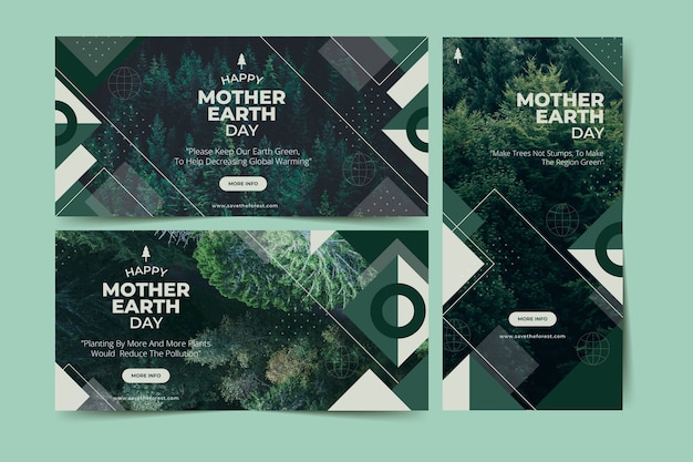 Free vector flat mother earth day banner