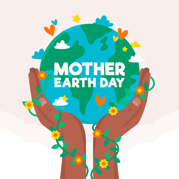 Free vector flat mother earth day illustration