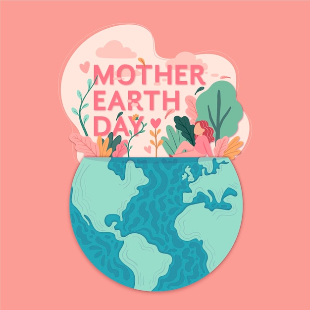 Free vector flat mother earth day illustration