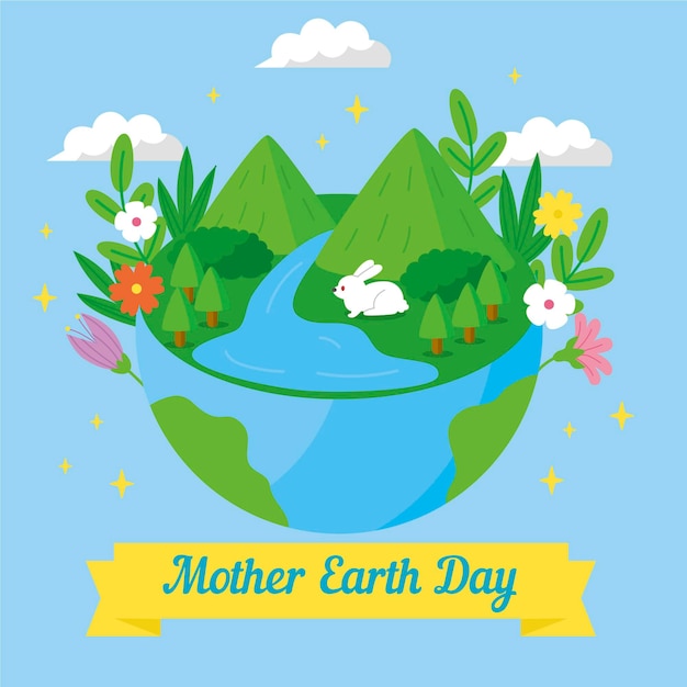 Free vector flat mother earth day illustration