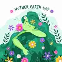 Free vector flat mother earth day illustration