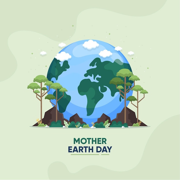 Flat Mother Earth Day Illustration