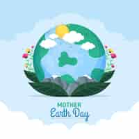 Free vector flat mother earth day illustration