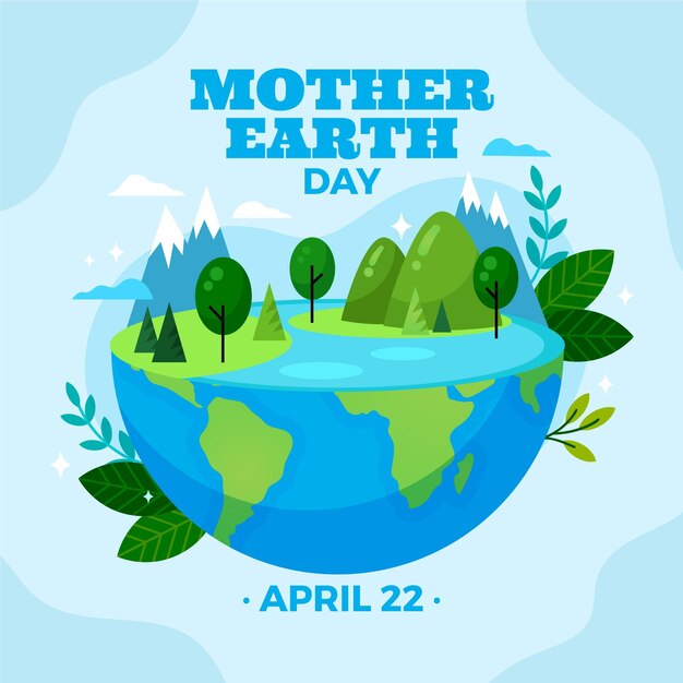 Flat mother earth day illustration