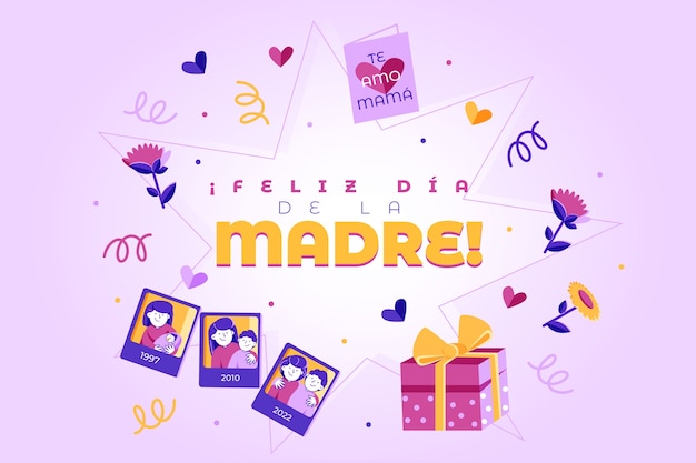 Плоский день матери на испанском языке