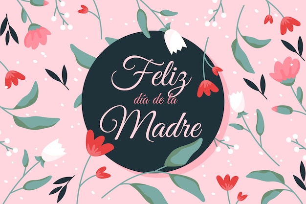 Free vector flat mother's day background in spanish