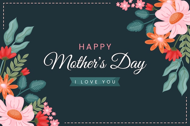 Flat mother's day background in spanish