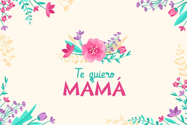 Free vector flat mother's day background in spanish