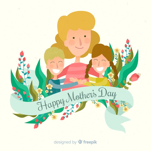 Flat mother's day background