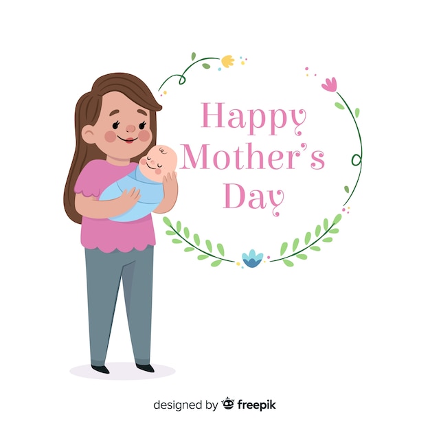 Free vector flat mother's day background