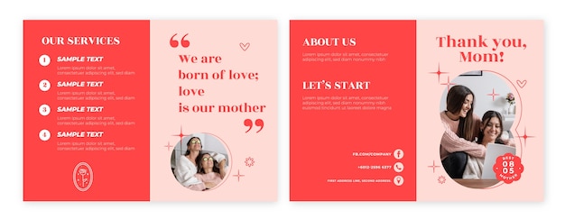 Free vector flat mother's day brochure template