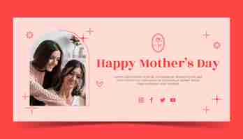 Free vector flat mother's day horizontal banner template