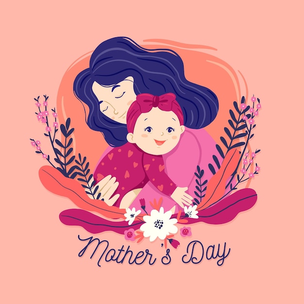 Flat mother's day illustration