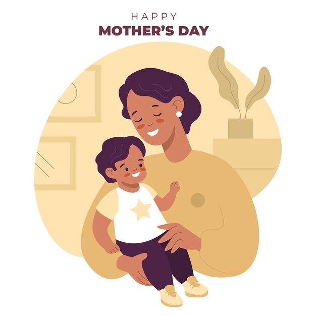 Flat mother's day illustration