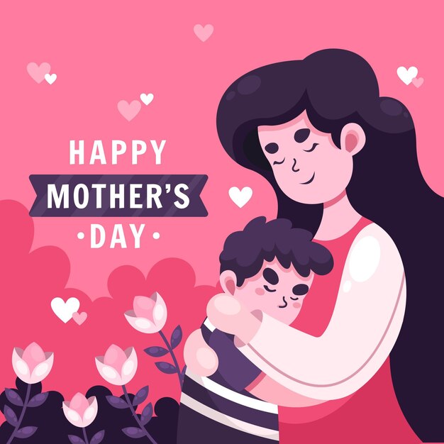 Flat mother's day illustration