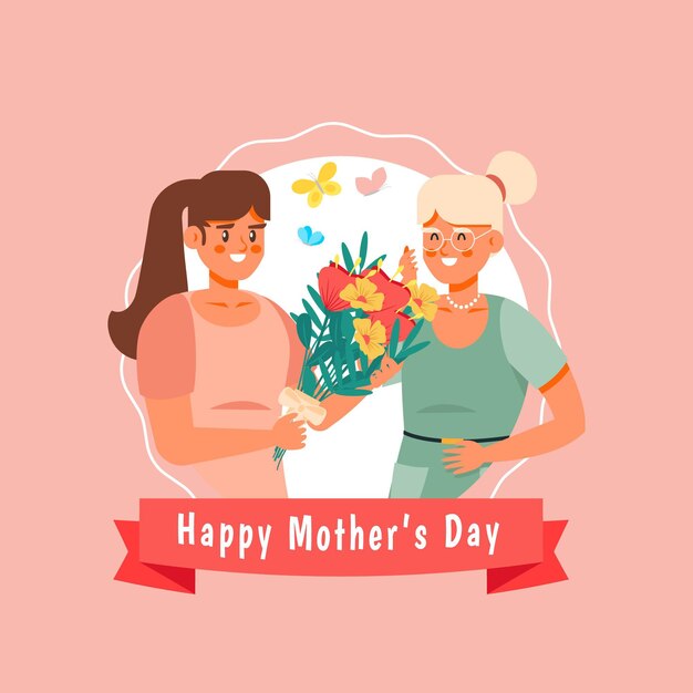 Flat mother's day illustration