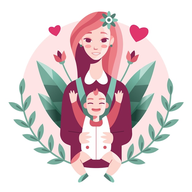 Free vector flat mother's day illustration