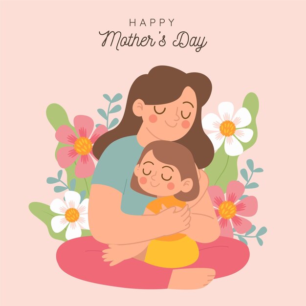 Flat mother's day illustration