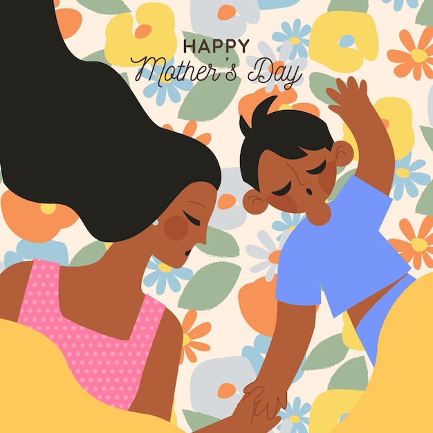 Free vector flat mother's day illustration