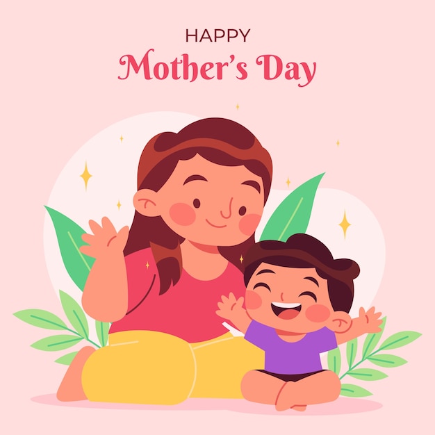 Free vector flat mother's day illustration