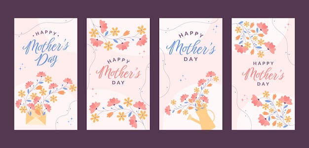 Flat mother's day instagram stories collection