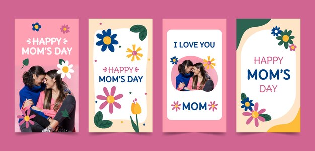 Flat mother's day instagram stories collection