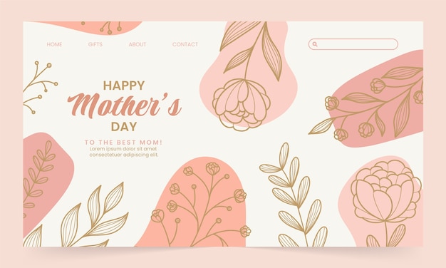 Flat mother's day landing page template