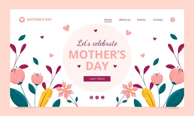 Free vector flat mother's day landing page template