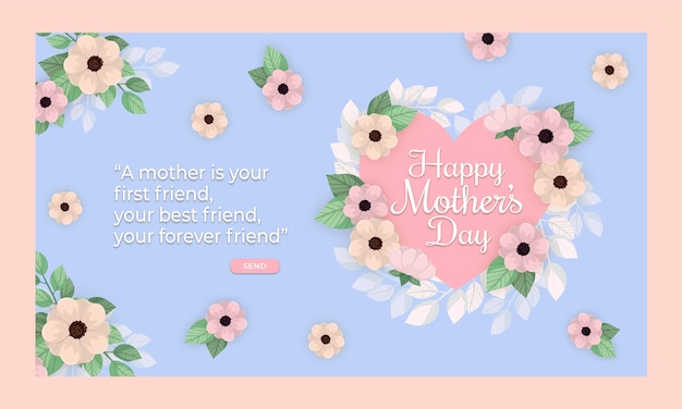 Free vector flat mother's day landing page template