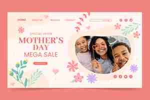 Free vector flat mother's day landing page template