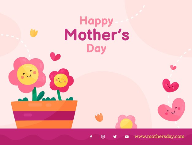 Free vector flat mother's day photocall template