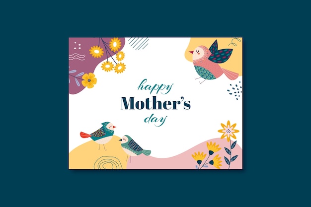 Flat mother's day photocall template