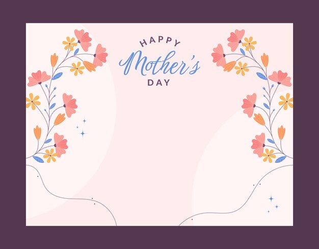 Flat mother's day photocall template