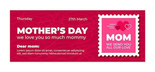 Flat mother's day social media cover template