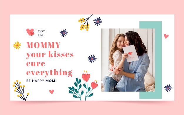 Flat mother's day social media post template