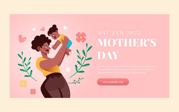 Flat mother's day social media post template