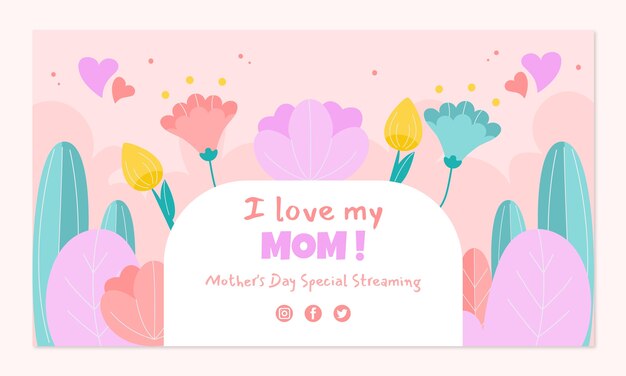 Flat mother's day twitch background