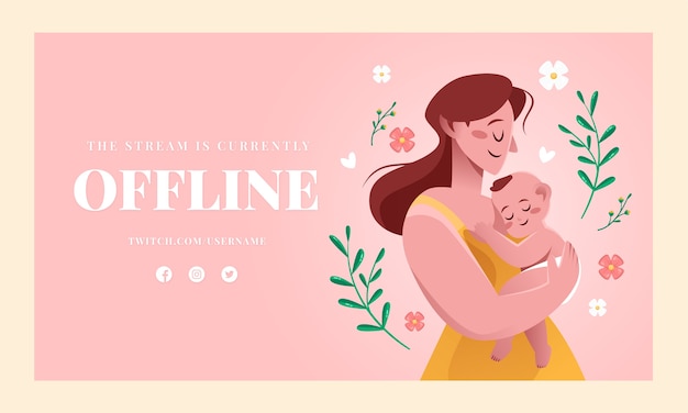 Flat mother's day twitch background