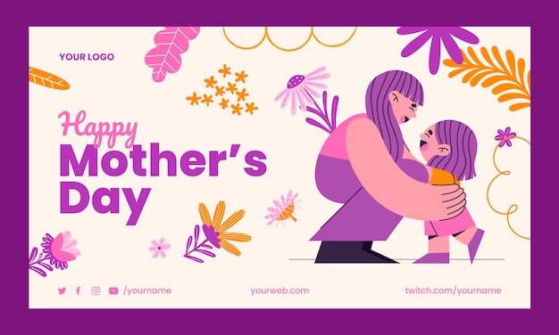 Flat mother's day twitch background