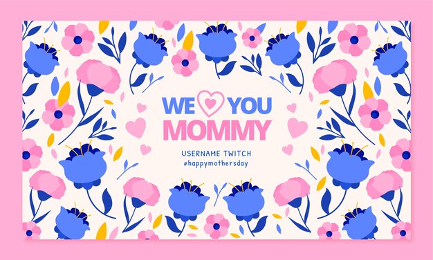 Flat mother's day twitch background