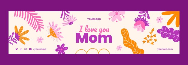 Free vector flat mother's day twitch banner