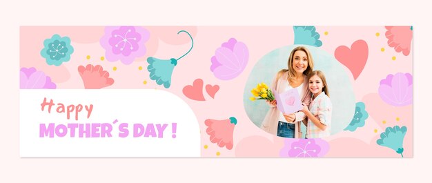 Free vector flat mother's day twitter header