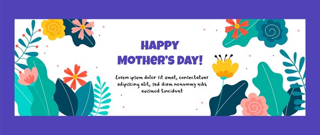 Free vector flat mother's day twitter header