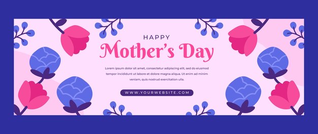 Free vector flat mother's day twitter header